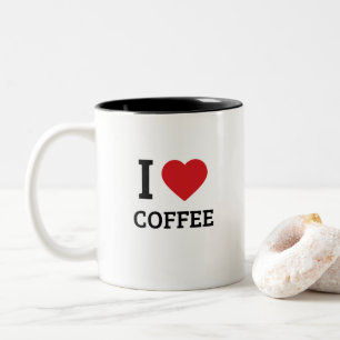 Ich liebe Kaffee - Minimalistisches zeitloses Gesc Zweifarbige Tasse