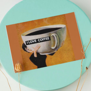 Ich liebe Kaffee Retro Karte