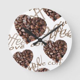 Ich Liebe Kaffee! Runde Wanduhr