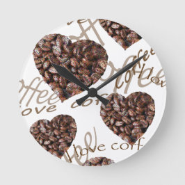 "Ich Liebe Kaffee!" Runde Wanduhr