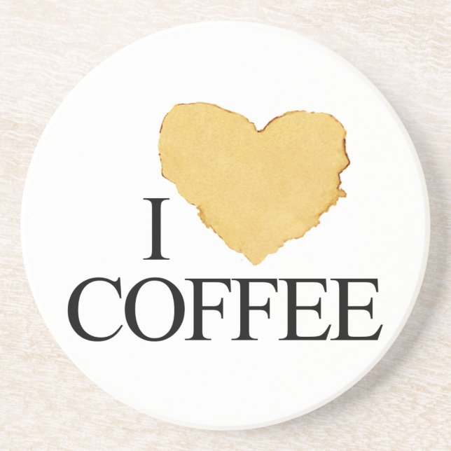 Ich liebe Kaffee Sandstein Untersetzer (Vorne)