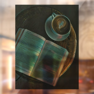 Ich Liebe Kaffee und Bücher Fensteraufkleber