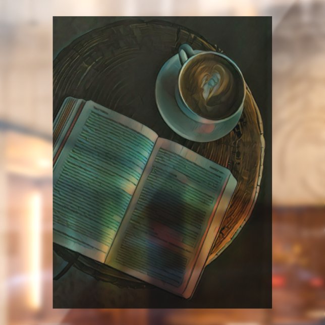 Ich Liebe Kaffee und Bücher Fensteraufkleber (Blatt 2)