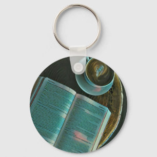 Ich Liebe Kaffee und Bücher Schlüsselanhänger