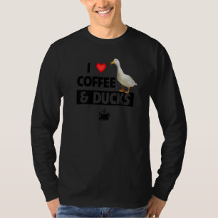 Ich liebe Kaffee und Enten Koffein Jagd See Vogel T-Shirt