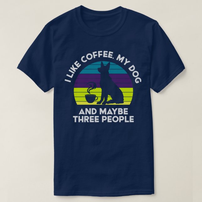 Ich Liebe Kaffee und Hunde T-Shirt (Design vorne)