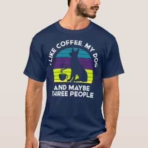 Ich Liebe Kaffee und Hunde T-Shirt