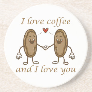 Ich liebe Kaffee und ich liebe dich Getränkeuntersetzer