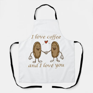 Ich liebe Kaffee und ich liebe dich Schürze
