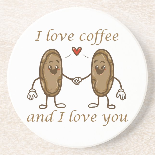 Ich Liebe Kaffee und ich Liebe Sie Getränkeuntersetzer (Vorne)