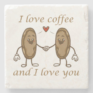 Ich Liebe Kaffee und ich Liebe Sie Steinuntersetzer