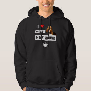 Ich Liebe Kaffee und mein Basset Hund Mama Vater H Hoodie