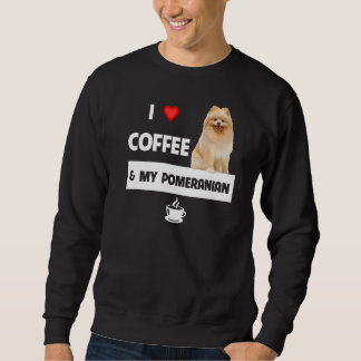Ich Liebe Kaffee und mein Spitz Mama Vater Eltern Sweatshirt