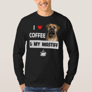 Ich Liebe Kaffee und meine Bullmastiff Mama Vater T-Shirt