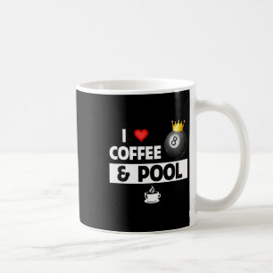 Ich Liebe Kaffee und Pool-Stick 8 Ball Tasche Bill Kaffeetasse