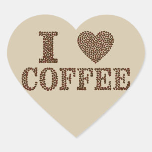 Ich Liebe Kaffeeaufkleber Herz-Aufkleber