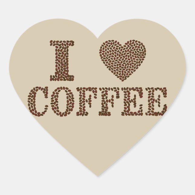 Ich Liebe Kaffeeaufkleber Herz-Aufkleber (Vorderseite)