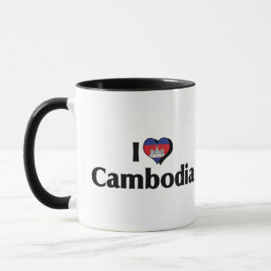 Ich liebe Kambodscha-Flagge Tasse