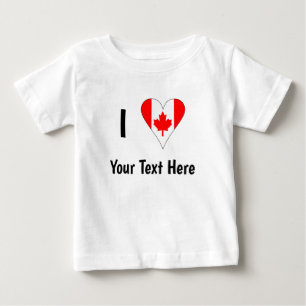 Ich liebe (Kanada Herz Flagge) Ihren schwarzen Tex Baby T-shirt
