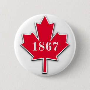 ICH LIEBE Kanada - Rotes Ahornblatt - Gegr. 1867 Button