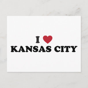 Ich liebe Kansas City Kansas Postkarte