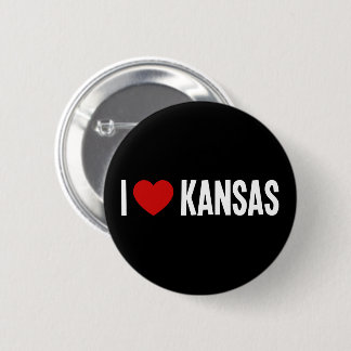 Ich liebe Kansas Runde Knöpfe Button