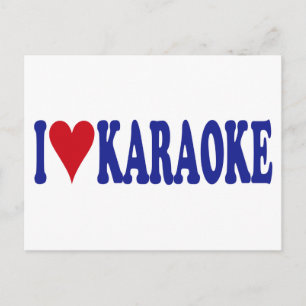 Ich liebe Karaoke Postkarte