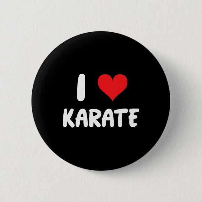 Ich liebe Karate - Herz - Kampfsport  Button (Vorderseite)