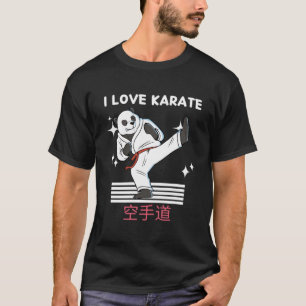 Ich liebe Karate Kawaii Panda Karate japanischer A T-Shirt