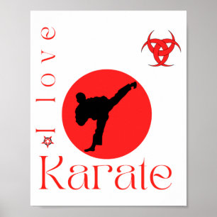 Ich liebe Karate Martial Arts T-Shirt Poster