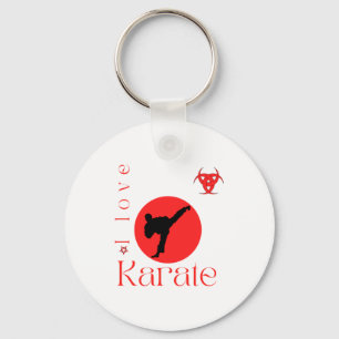 Ich liebe Karate Martial Arts T-Shirt Schlüsselanhänger