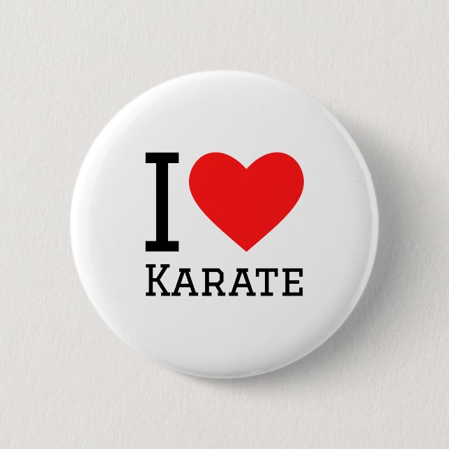 Ich liebe Karate T-Shirt  Button (Vorderseite)