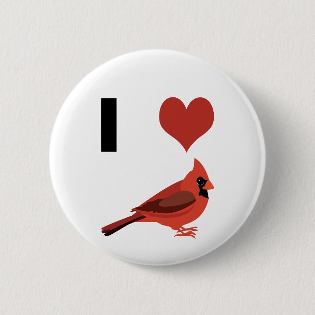 Ich liebe Kardinäle Button (Vorderseite)