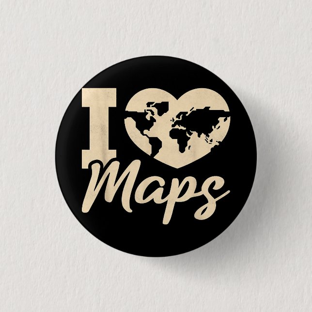 Ich liebe Karten, Geographie Button (Vorderseite)
