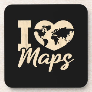 Ich liebe Karten, Geographie Getränkeuntersetzer
