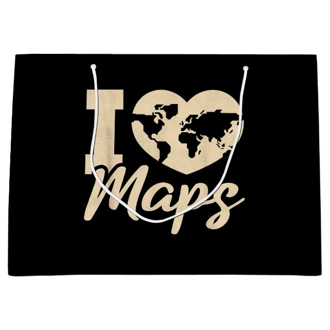 Ich liebe Karten, Geographie Große Geschenktüte (Vorderseite)