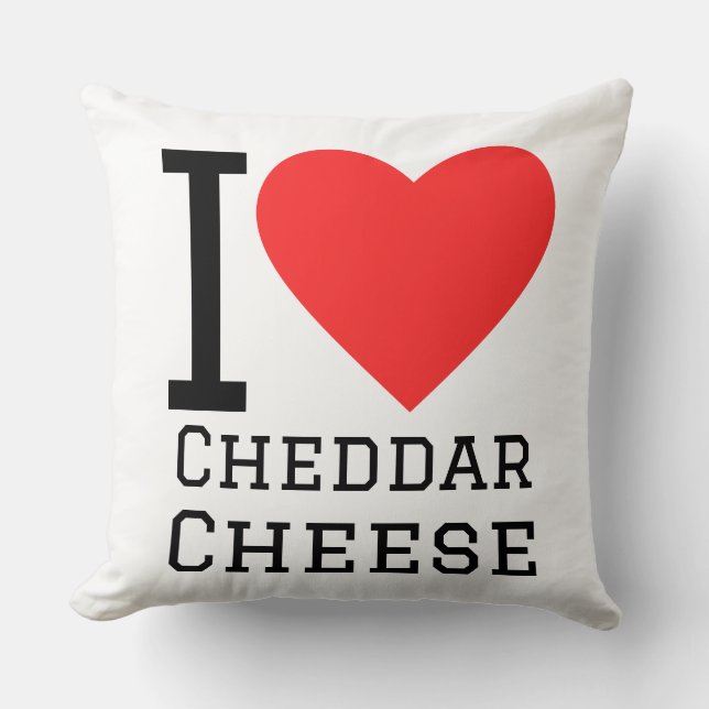 Ich liebe Käse Cheddar Kissen (Vorderseite)