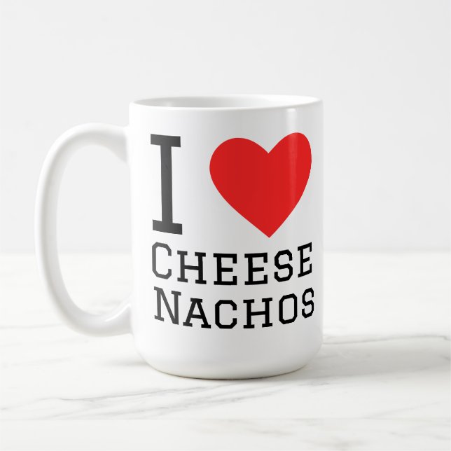 Ich liebe Käsenachos Kaffeetasse (Links)