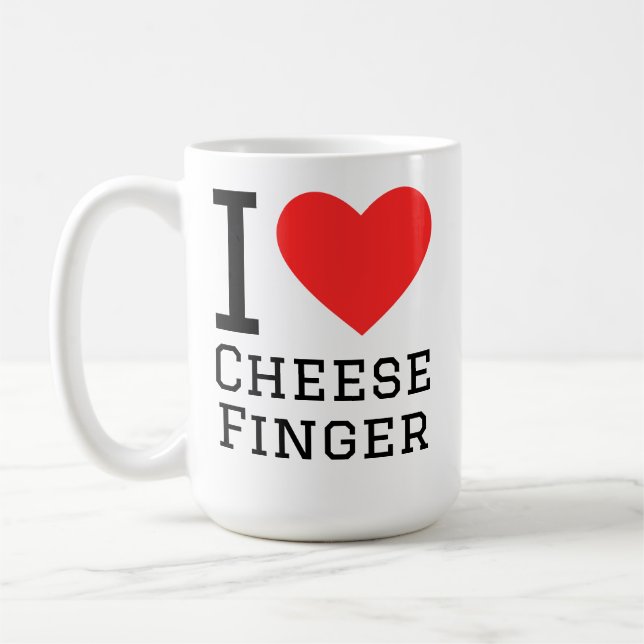 Ich liebe Käsestangen Kaffeetasse (Links)