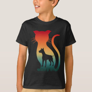 ICH LIEBE KATZE HUND TIERE LIEBHABER GESCHENK T-Shirt