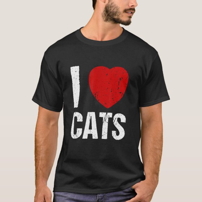 Ich Liebe Katze T-Shirt (Vorderseite)