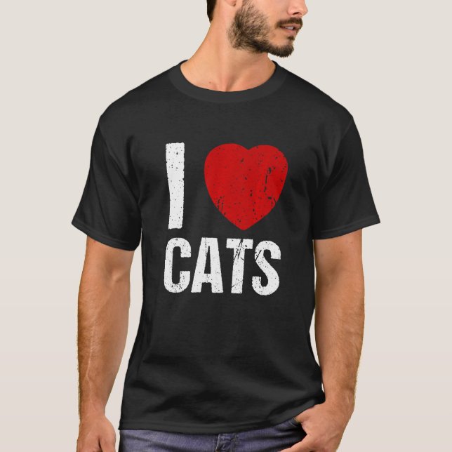 Ich Liebe Katze T-Shirt (Vorderseite)