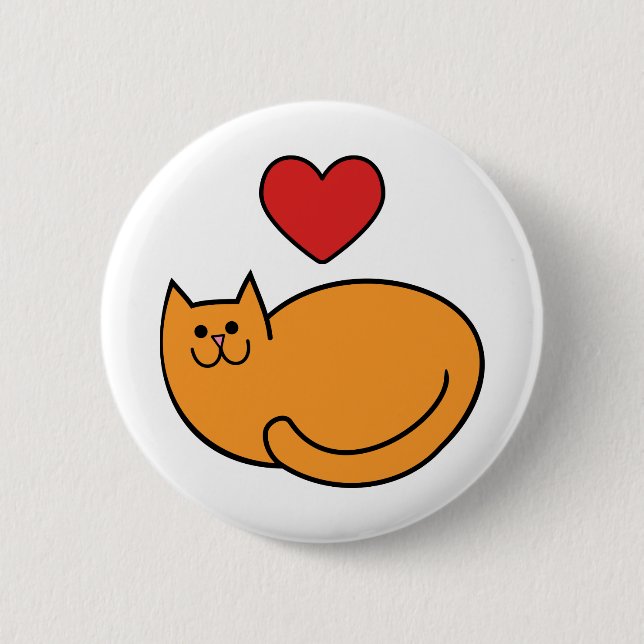 Ich Liebe Katzen Button (Vorderseite)