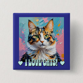 Ich Liebe Katzen! Button
