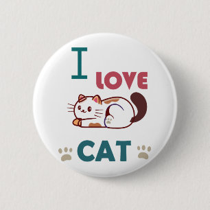 Ich liebe Katzen Button