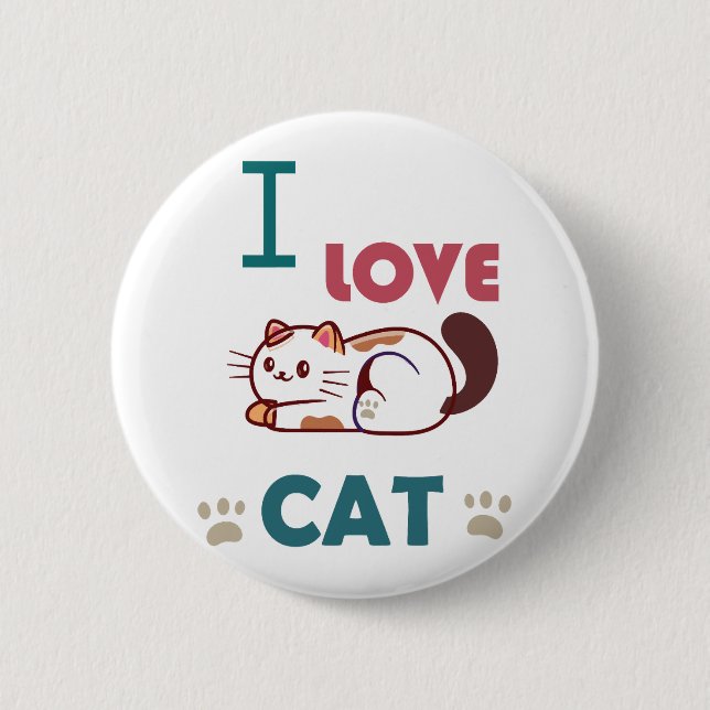 Ich liebe Katzen Button (Vorderseite)