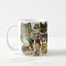 "Ich liebe Katzen" Collage Tasse