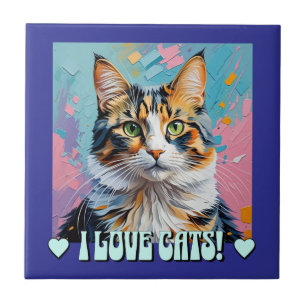 Ich Liebe Katzen! Fliese