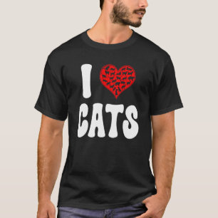 Ich liebe Katzen Ich liebe Katzen für Katze Groovy T-Shirt