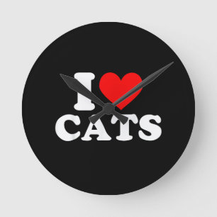 Ich liebe Katzen - Ich liebe Katzen Katzenliebhabe Runde Wanduhr
